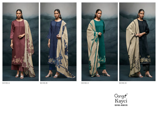 Kayci S3193 Ganga Cotton Satin Plazzo Style Suits Wholesaler Gujarat