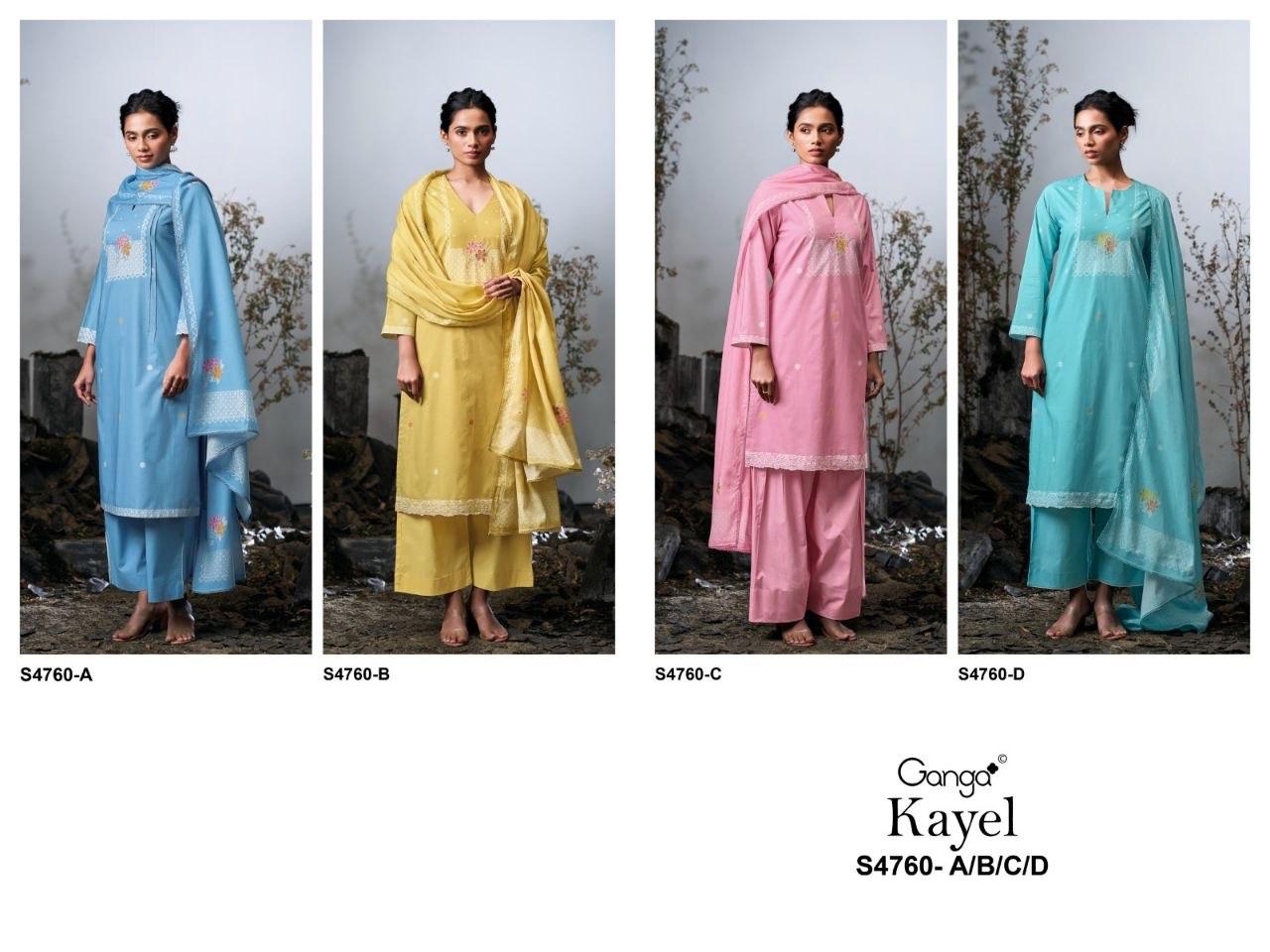 Kayel S4760 Ganga Cotton Pant Style Suits Exporter India