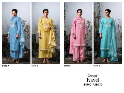 Kayel S4760 Ganga Cotton Pant Style Suits Exporter India