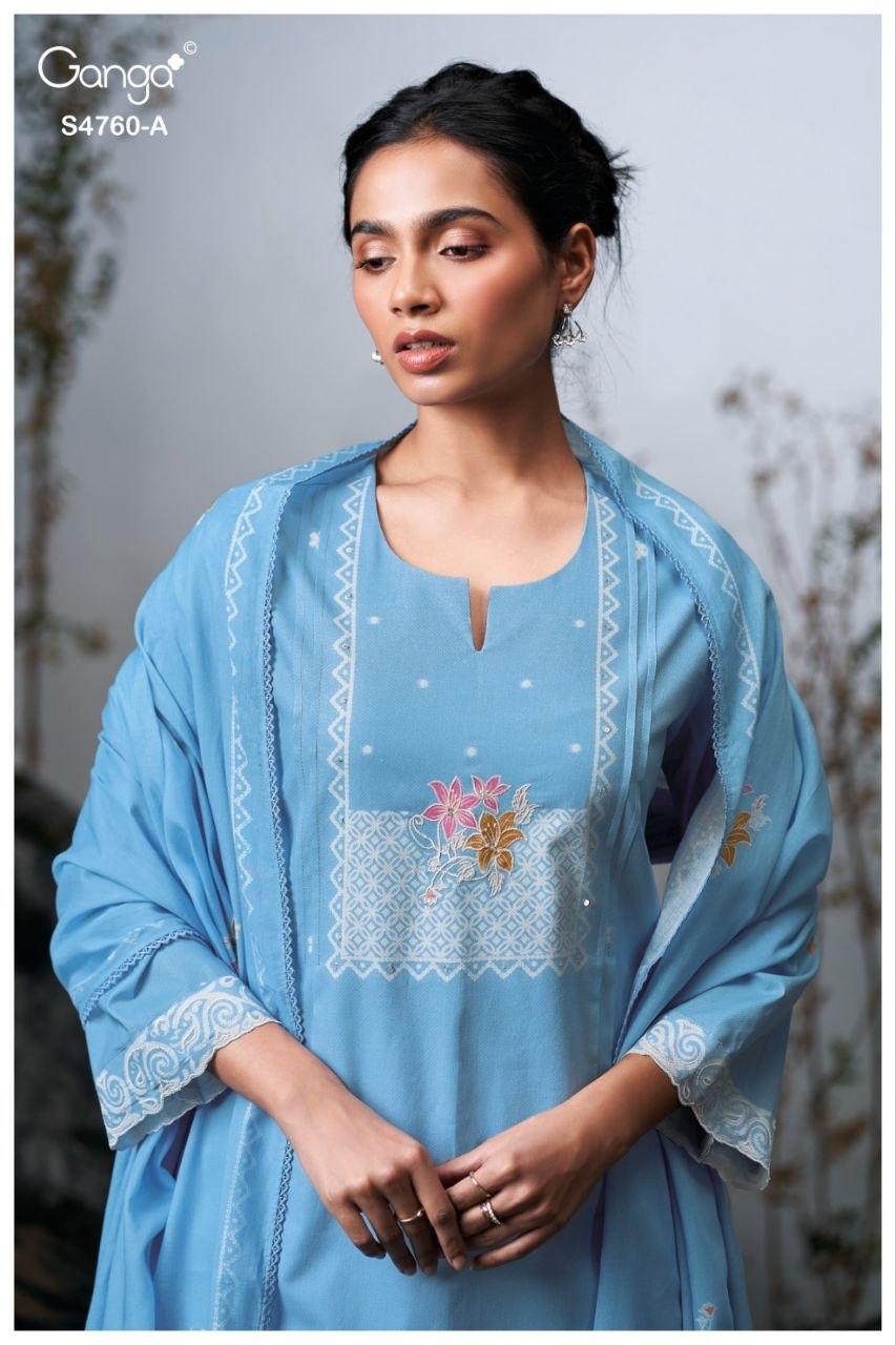 Kayel S4760 Ganga Cotton Pant Style Suits Exporter India