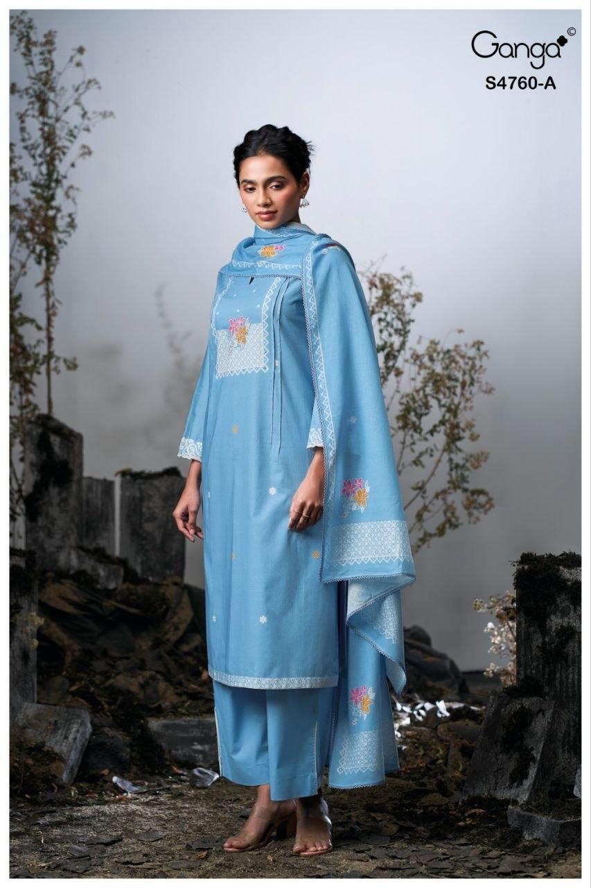 Kayel S4760 Ganga Cotton Pant Style Suits Exporter India