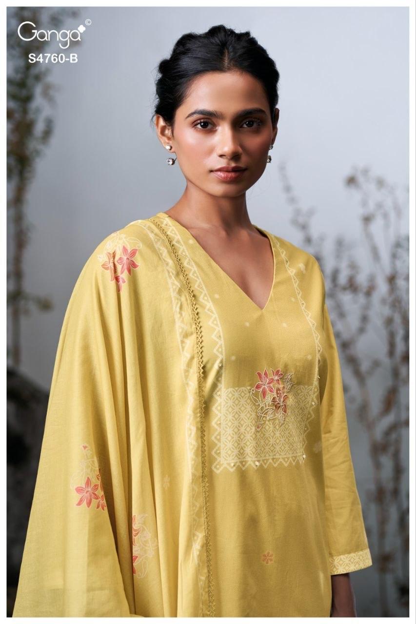Kayel S4760 Ganga Cotton Pant Style Suits Exporter India