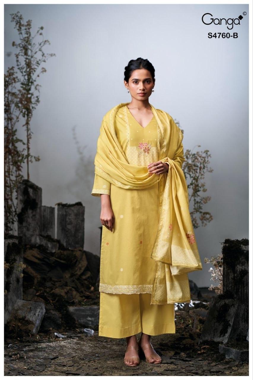 Kayel S4760 Ganga Cotton Pant Style Suits Exporter India