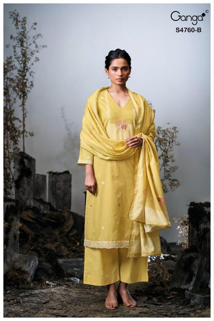 Kayel S4760 Ganga Cotton Pant Style Suits Exporter India