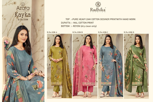 Kayka 1220 Radhika Fashion Azara Zam Karachi Salwar Suits Wholesaler Ahmedabad