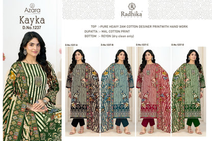 Kayka 1237 Radhika Fashion Azara Zam Cotton Karachi Salwar Suits Wholesale Price