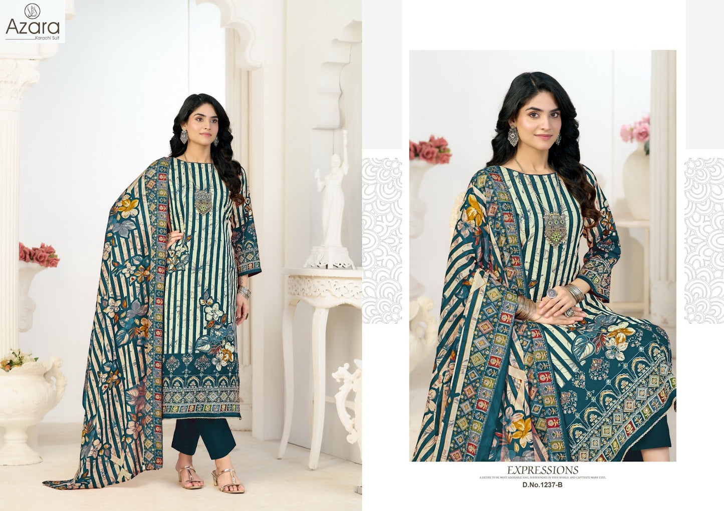 Kayka 1237 Radhika Fashion Azara Zam Cotton Karachi Salwar Suits Wholesale Price