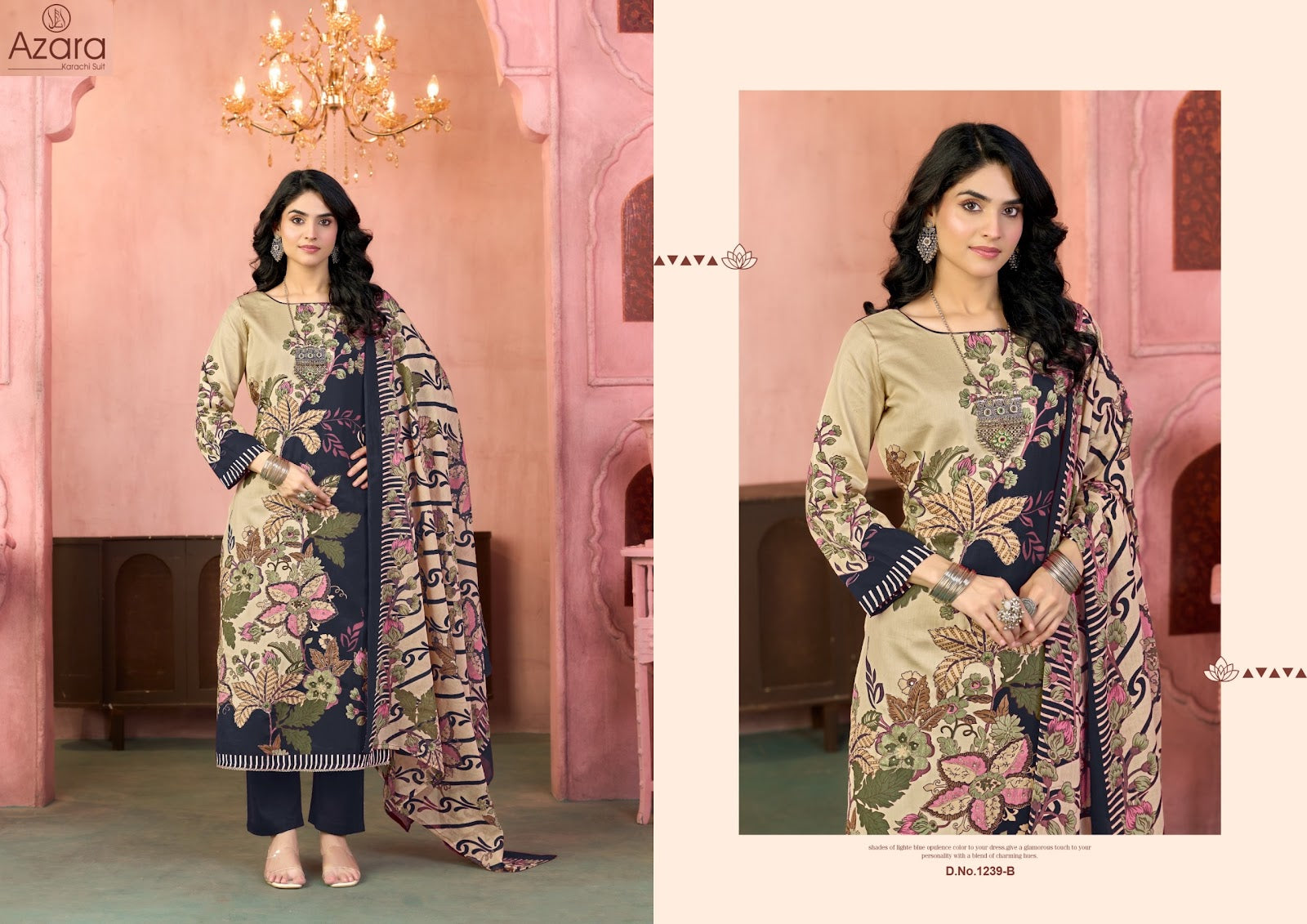 Kayka 1239 Radhika Fashion Azara Zam Cotton Karachi Salwar Suits Manufacturer Gujarat
