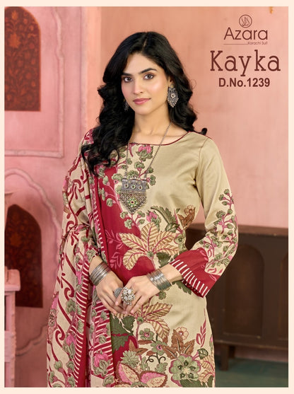 Kayka 1239 Radhika Fashion Azara Zam Cotton Karachi Salwar Suits Manufacturer Gujarat