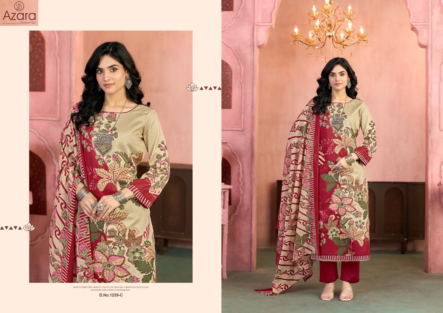 Kayka 1239 Radhika Fashion Azara Zam Cotton Karachi Salwar Suits Manufacturer Gujarat