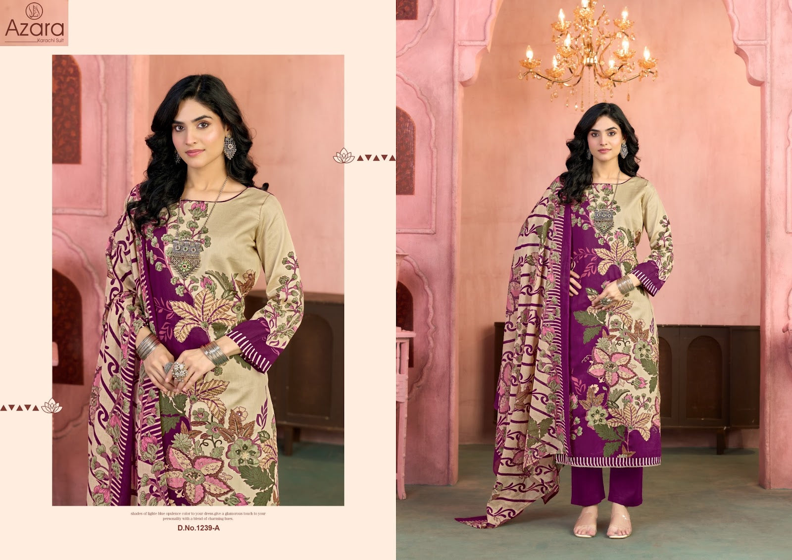 Kayka 1239 Radhika Fashion Azara Zam Cotton Karachi Salwar Suits Manufacturer Gujarat