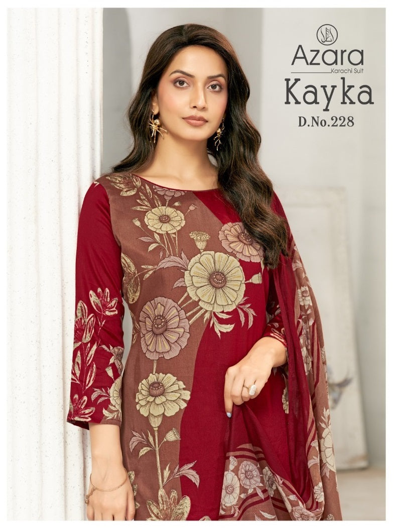 Kayka 228 Radhika Fashion Azara Zam Cotton Karachi Salwar Suits Exporter India