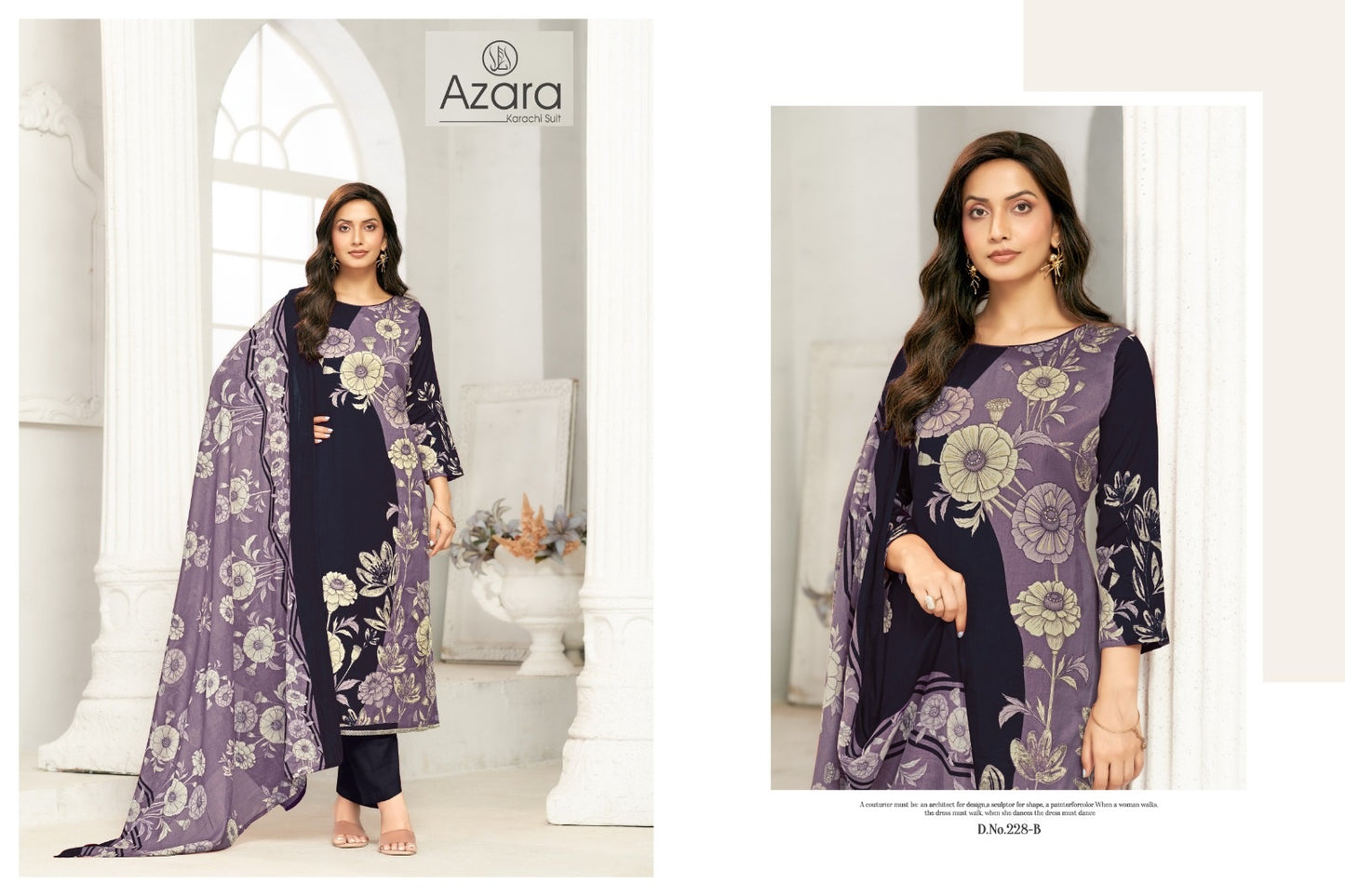 Kayka 228 Radhika Fashion Azara Zam Cotton Karachi Salwar Suits Exporter India