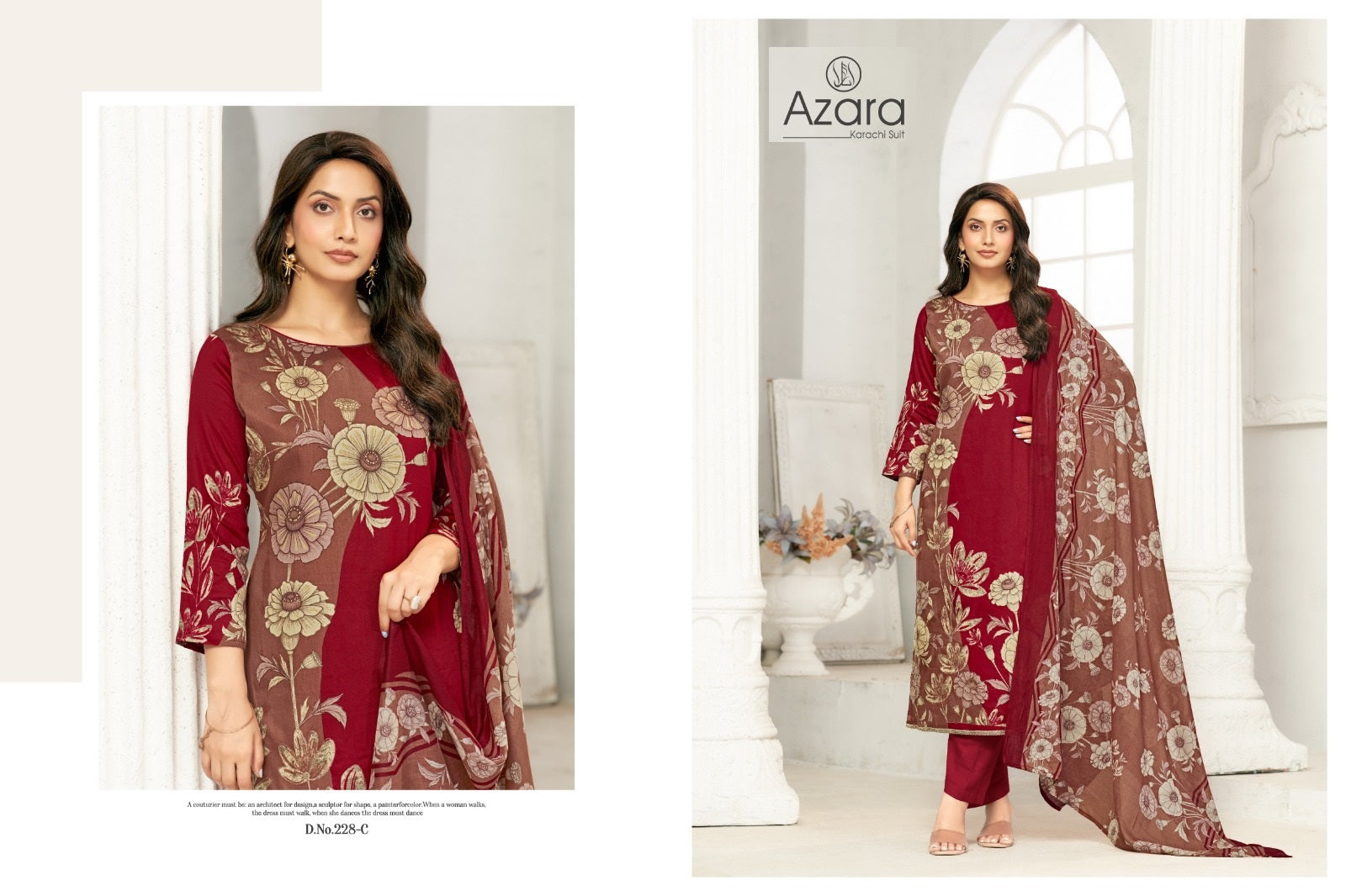 Kayka 228 Radhika Fashion Azara Zam Cotton Karachi Salwar Suits Exporter India