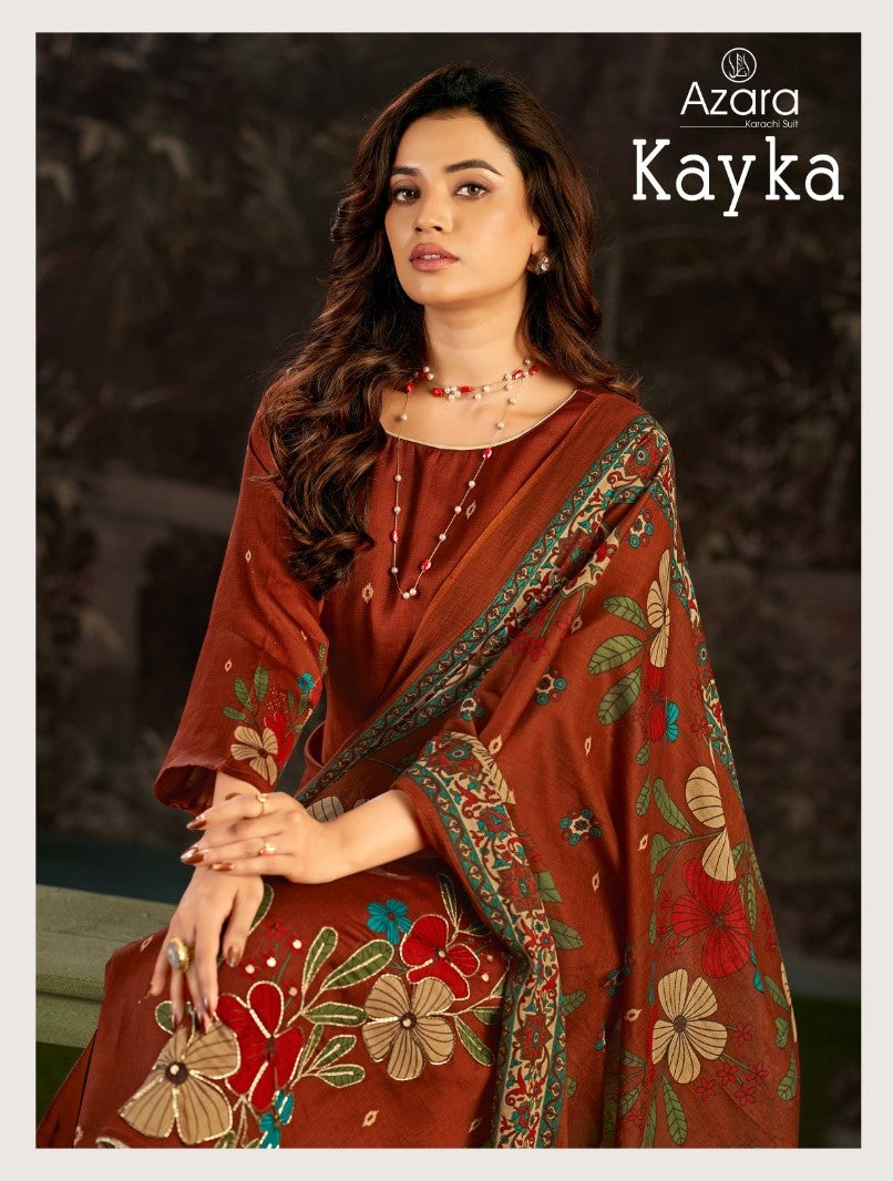 Kayka Radhika Fashion Azara Zam Cotton Karachi Salwar Suits Wholesaler