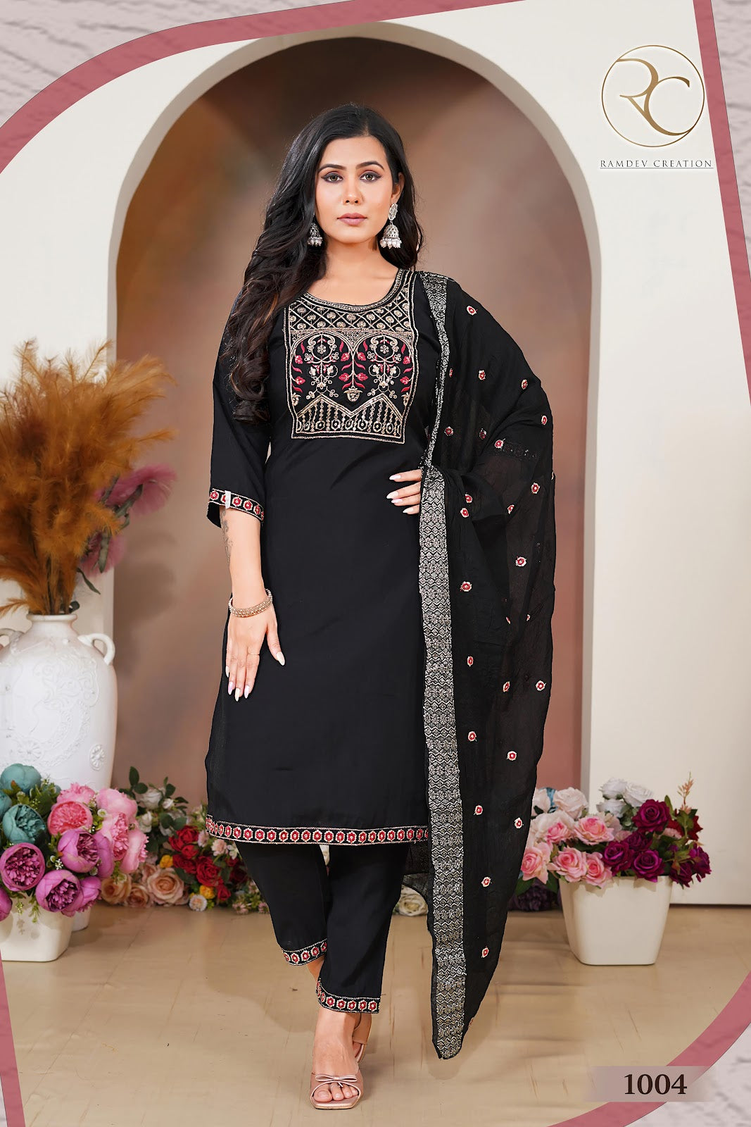 Kaylee Vol 1 Ramdev Creation Roman Readymade Pant Style Suits Wholesale Rate