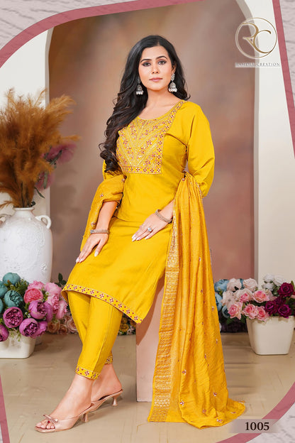 Kaylee Vol 1 Ramdev Creation Roman Readymade Pant Style Suits Wholesale Rate