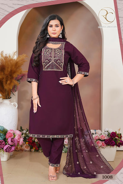 Kaylee Vol 1 Ramdev Creation Roman Readymade Pant Style Suits Wholesale Rate