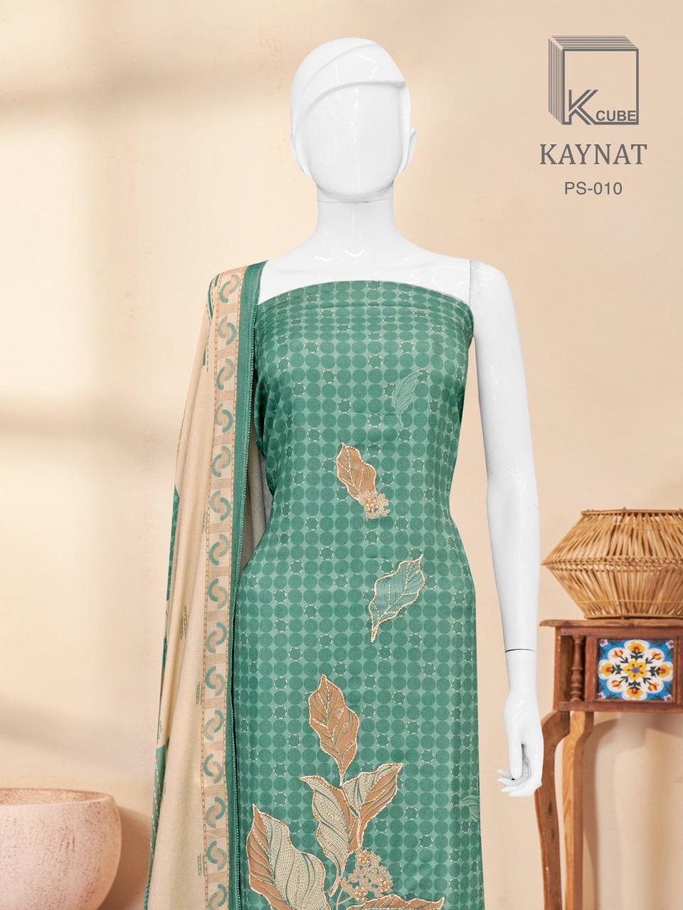 Kaynat K Cube Pashmina Suits Wholesale Price