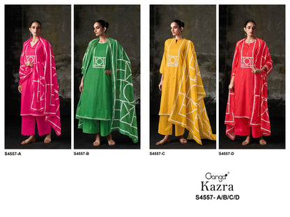 Kazra 4557 Ganga Cotton Plazzo Style Suits Wholesaler India