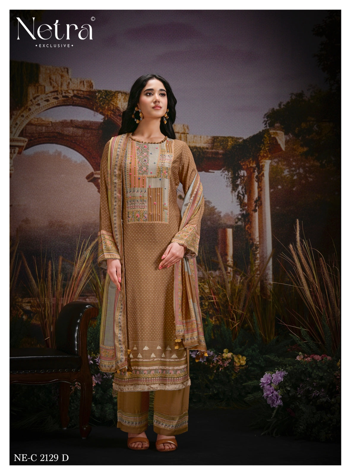 Kazra Netra Bemberg Muslin Pant Style Suits Wholesale Rate