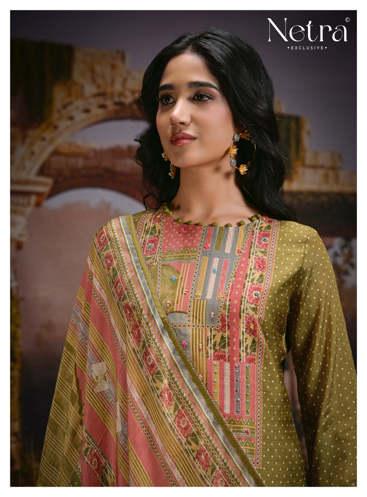 Kazra Netra Bemberg Muslin Pant Style Suits Wholesale Rate