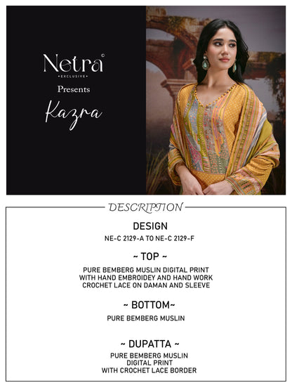 Kazra Netra Bemberg Muslin Pant Style Suits Wholesale Rate