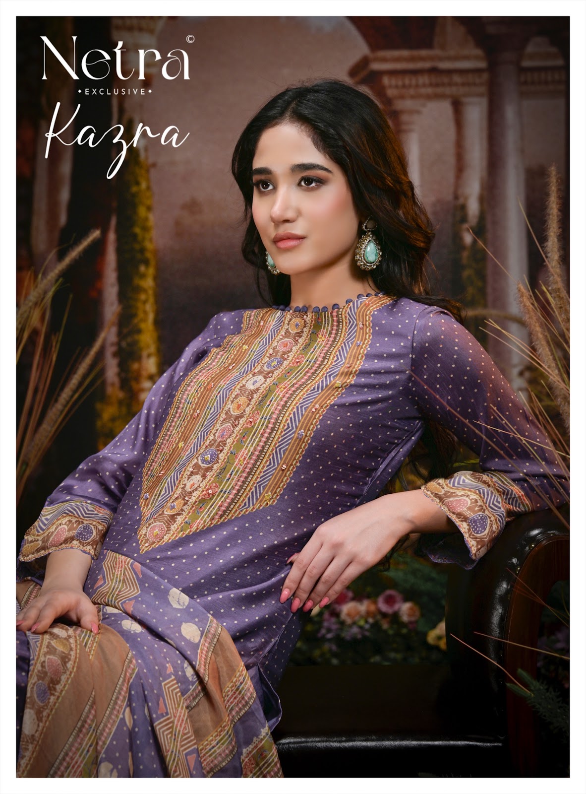 Kazra Netra Bemberg Muslin Pant Style Suits Wholesale Rate
