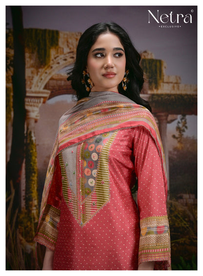 Kazra Netra Bemberg Muslin Pant Style Suits Wholesale Rate