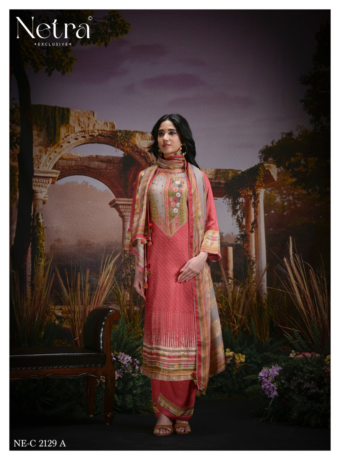 Kazra Netra Bemberg Muslin Pant Style Suits Wholesale Rate