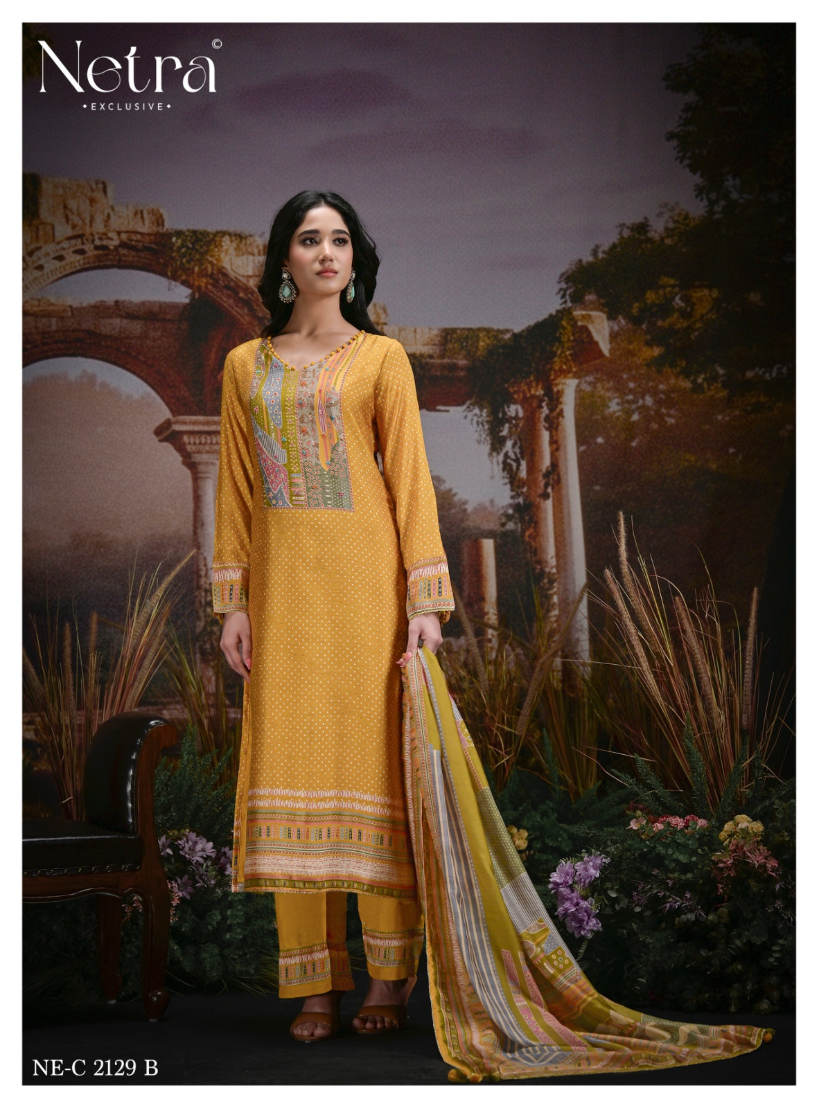 Kazra Netra Bemberg Muslin Pant Style Suits Wholesale Rate