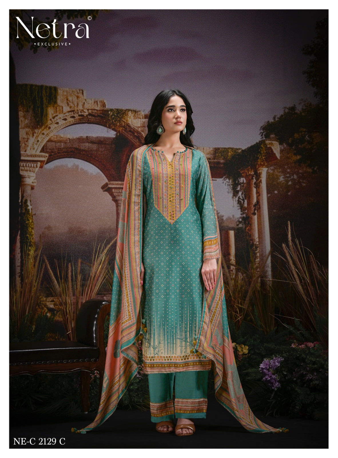 Kazra Netra Bemberg Muslin Pant Style Suits Wholesale Rate