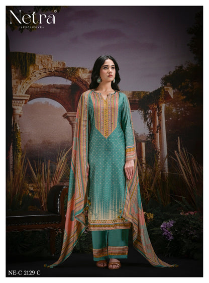 Kazra Netra Bemberg Muslin Pant Style Suits Wholesale Rate
