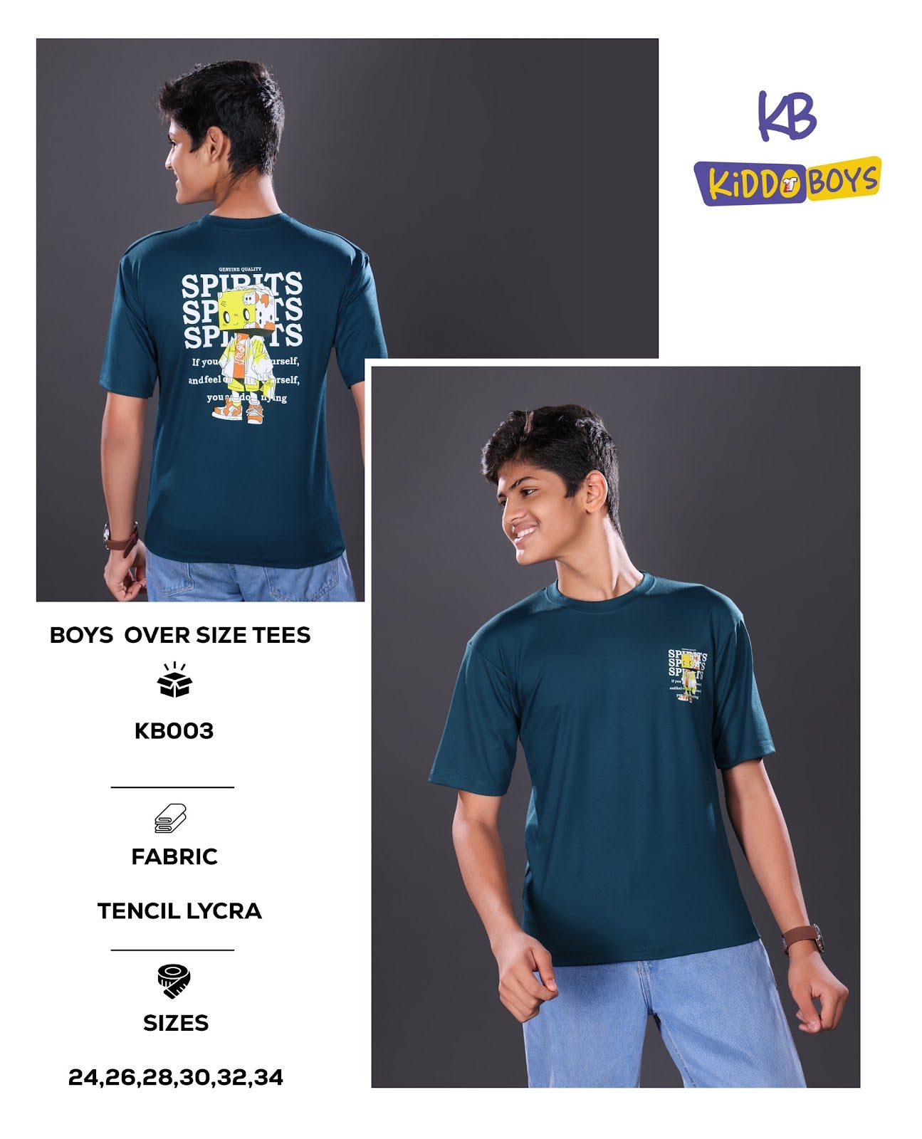Kb003 Down Shoulder Kiddo Tencil Lycra Boys Tshirt Manufacturer Gujarat
