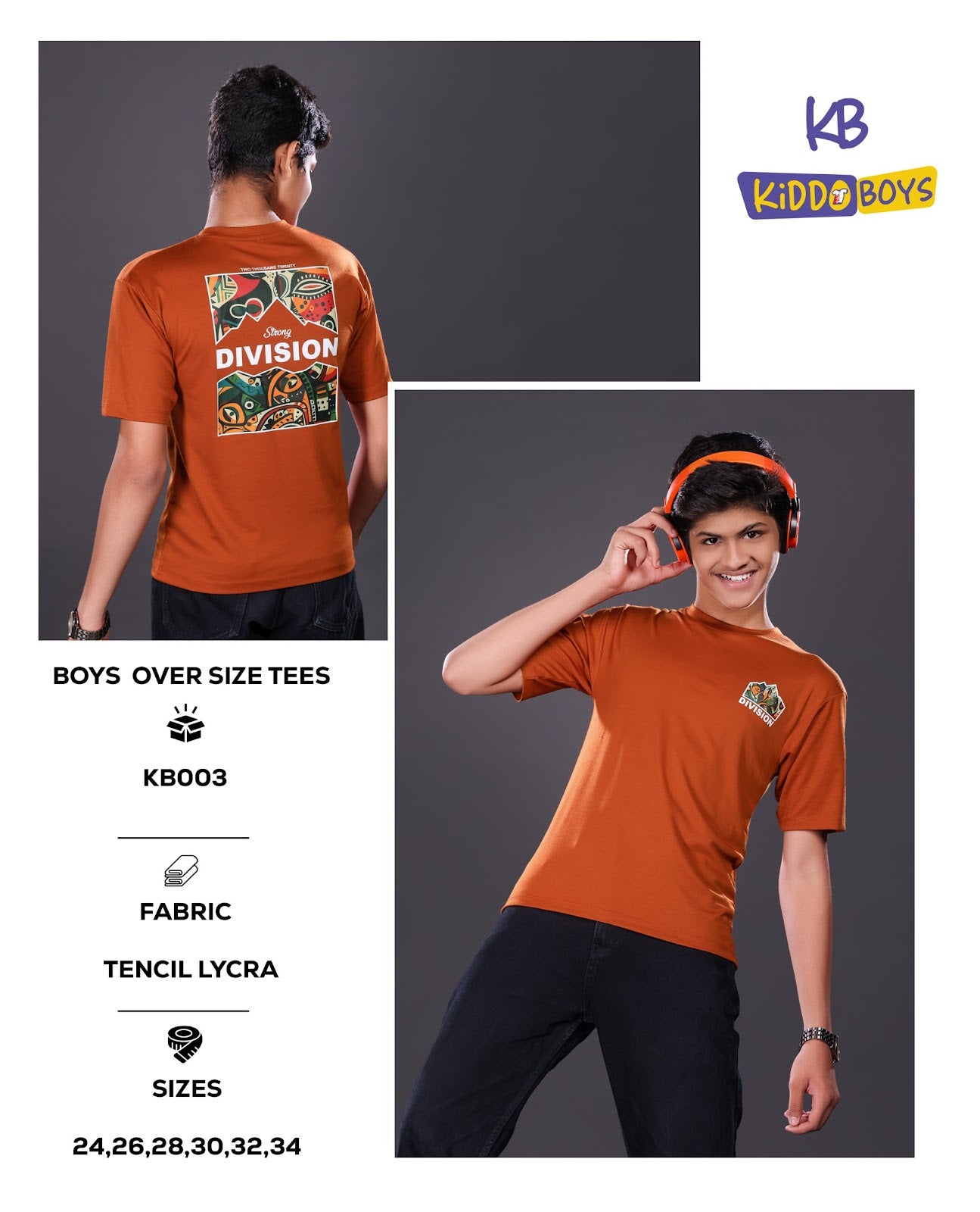 Kb003 Down Shoulder Kiddo Tencil Lycra Boys Tshirt Manufacturer Gujarat