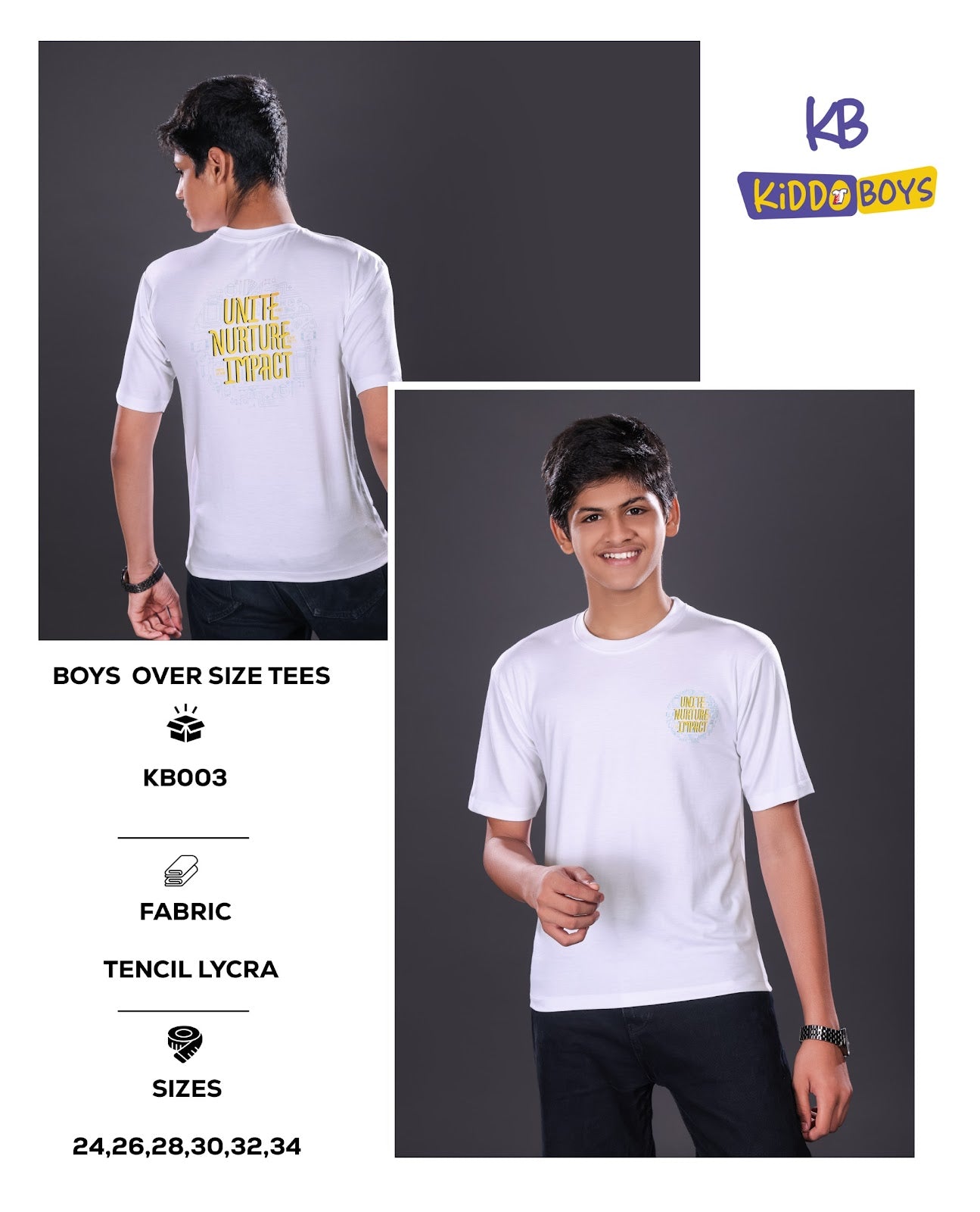 Kb003 Down Shoulder Kiddo Tencil Lycra Boys Tshirt Manufacturer Gujarat