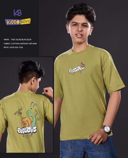 Kb 001 Drop Shoulder Kiddo Cotton Looper Boys Tshirt Exporter India