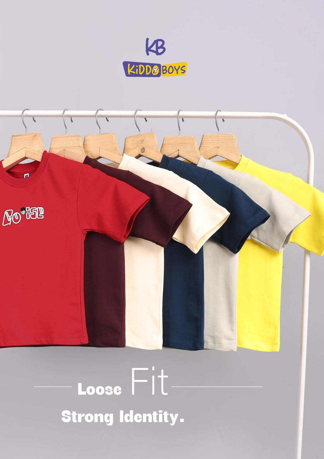 Kb 005 Down Shoulder Kiddo Cotton Looper Boys Tshirt Supplier