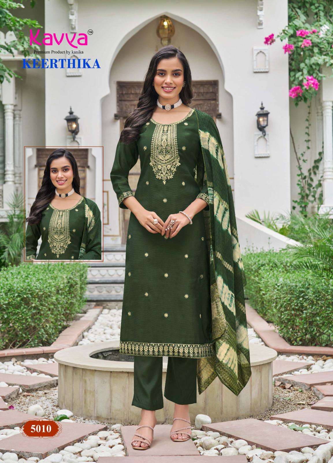 Keerthika Vol 5 Kavya Vertican Readymade Pant Style Suits Supplier Gujarat