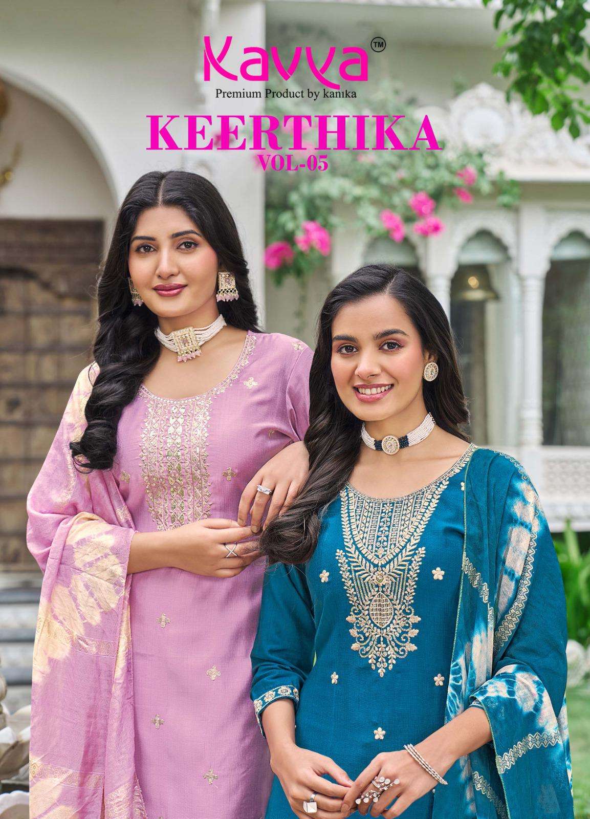 Keerthika Vol 5 Kavya Vertican Readymade Pant Style Suits Supplier Gujarat