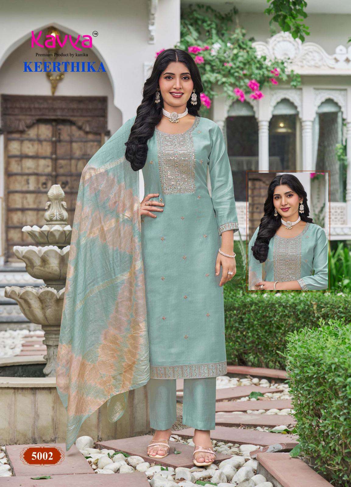 Keerthika Vol 5 Kavya Vertican Readymade Pant Style Suits Supplier Gujarat