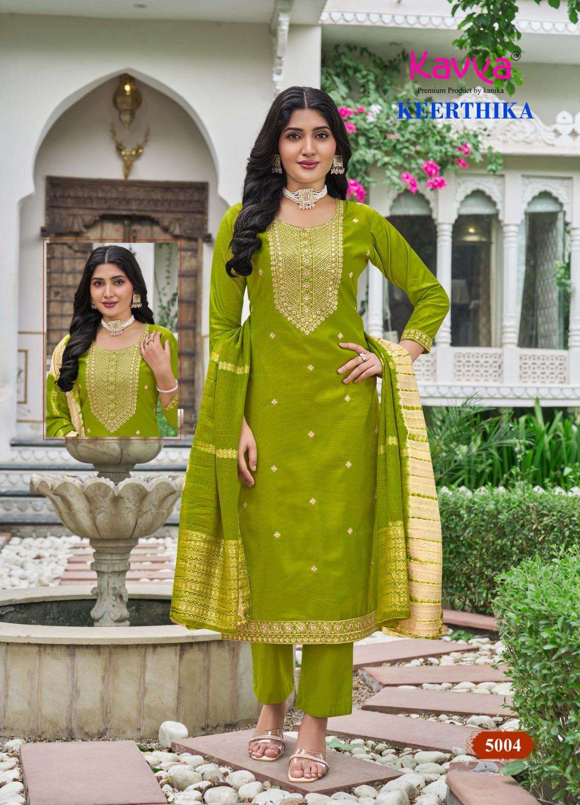 Keerthika Vol 5 Kavya Vertican Readymade Pant Style Suits Supplier Gujarat