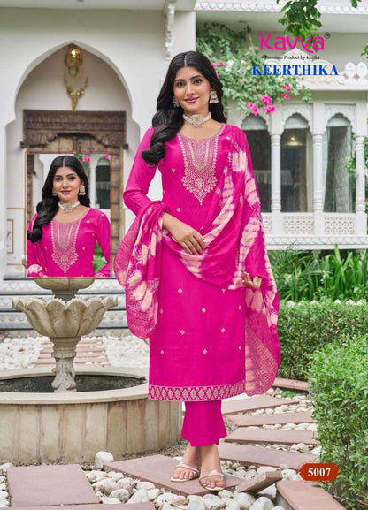 Keerthika Vol 5 Kavya Vertican Readymade Pant Style Suits Supplier Gujarat