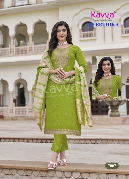 Keerthika Vol 7 Kavya Vertican Readymade Pant Style Suits Wholesaler