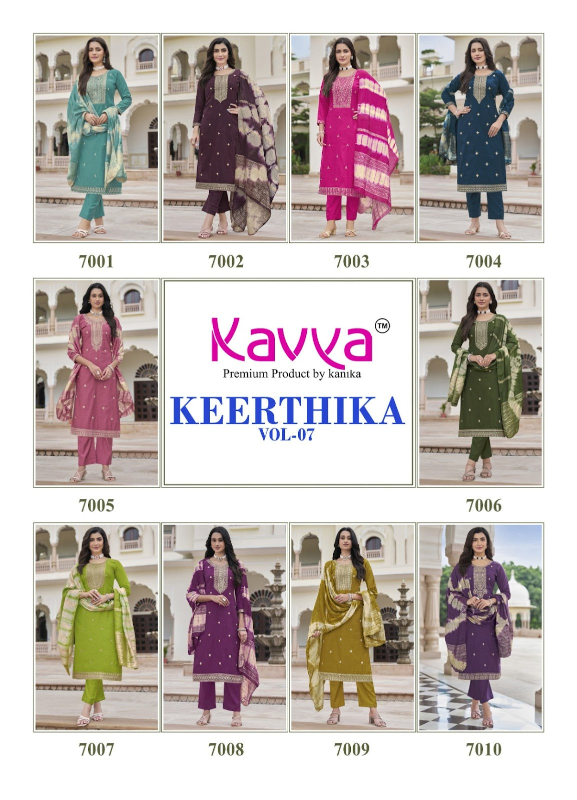 Keerthika Vol 7 Kavya Vertican Readymade Pant Style Suits Wholesaler