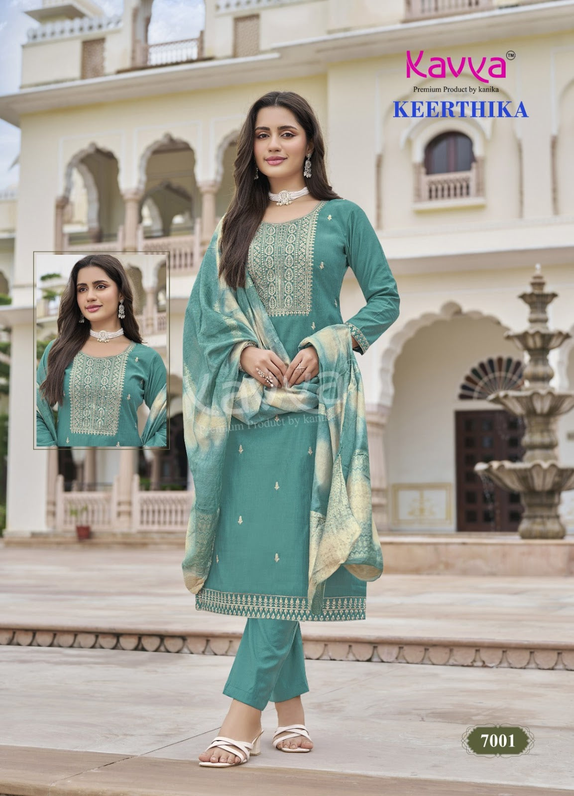 Keerthika Vol 7 Kavya Vertican Readymade Pant Style Suits Wholesaler