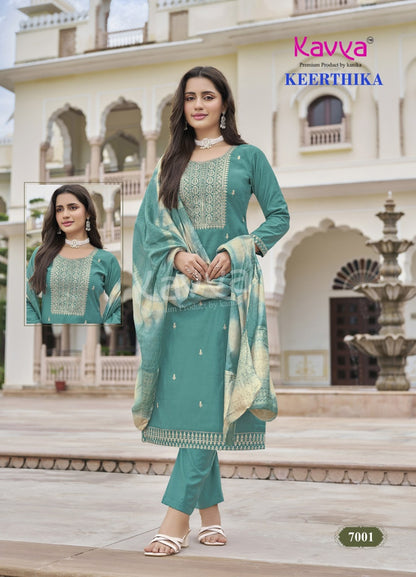 Keerthika Vol 7 Kavya Vertican Readymade Pant Style Suits Wholesaler