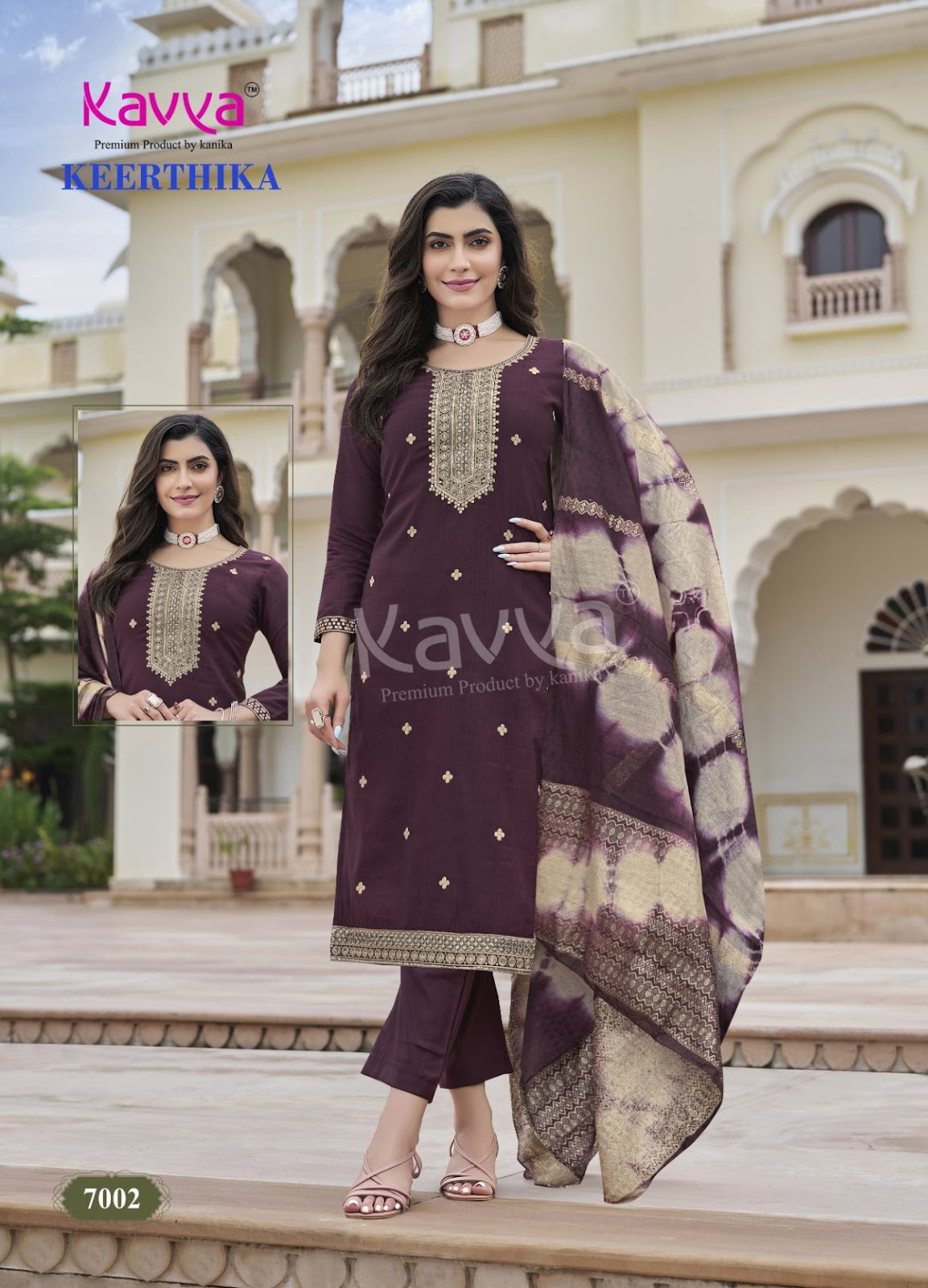 Keerthika Vol 7 Kavya Vertican Readymade Pant Style Suits Wholesaler