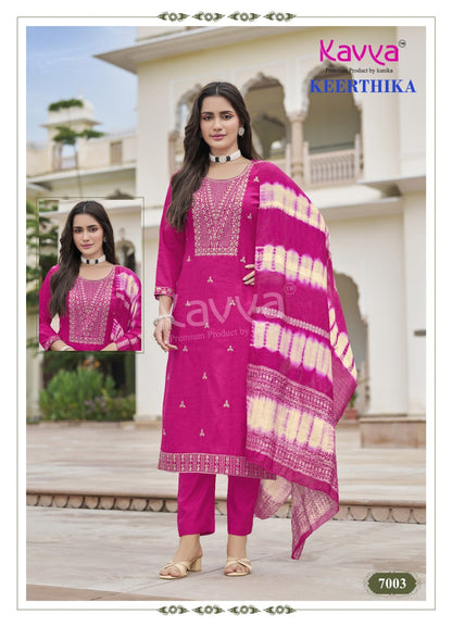 Keerthika Vol 7 Kavya Vertican Readymade Pant Style Suits Wholesaler