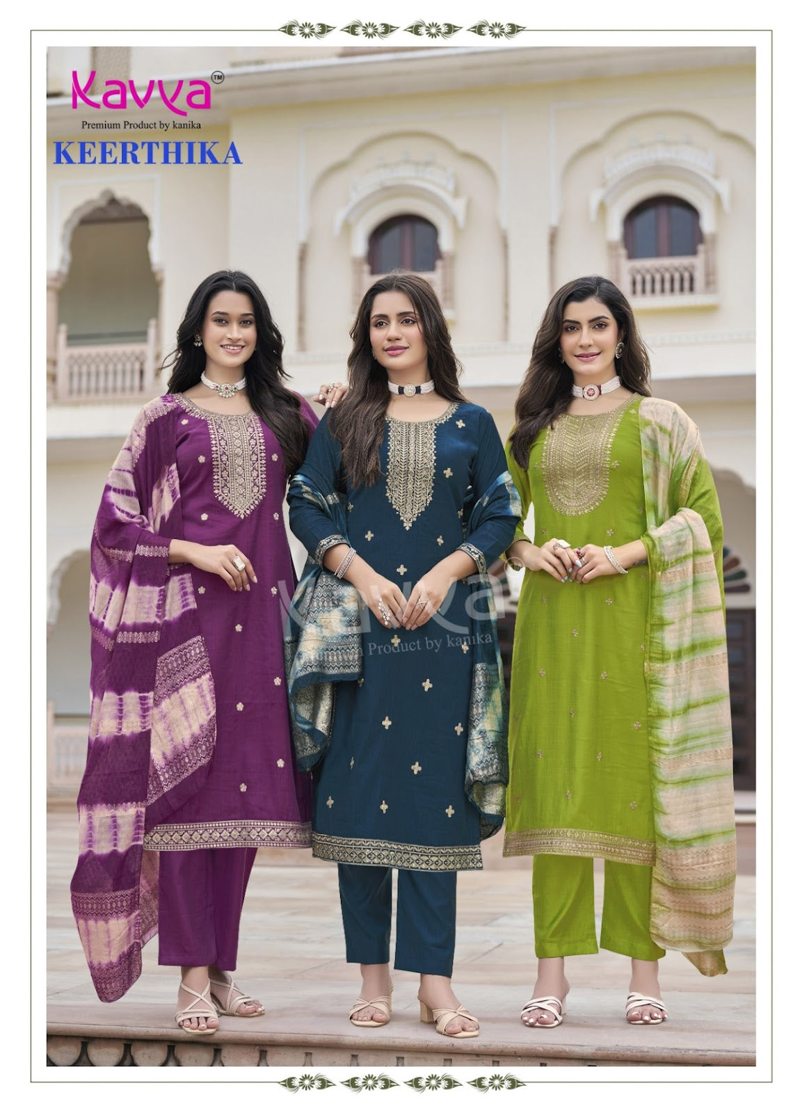 Keerthika Vol 7 Kavya Vertican Readymade Pant Style Suits Wholesaler